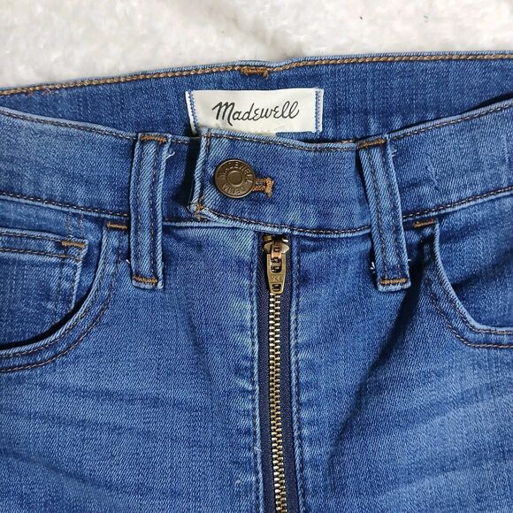Madewell Jeans Road Tripper Size 28T Straight Leg Exposed Zipper Dark Blue - Picture 9 of 14